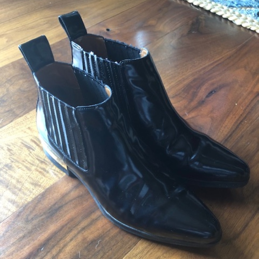 Zara Faux Leather Ankle Bootie